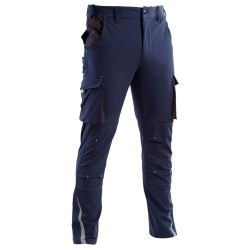 Pantaloni da lavoro multitasca elastici stretch grigio blu DPI 1a categoria