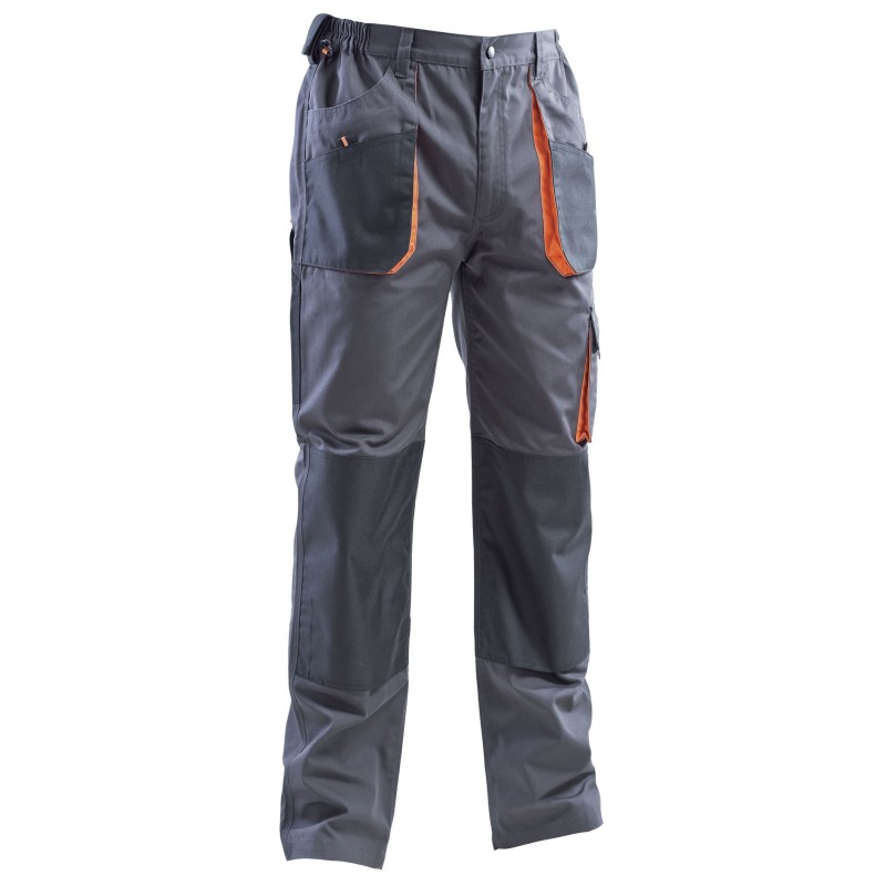 Pantaloni da lavoro multitasca poliestere/cotone grigio+arancione DPI 1a cat