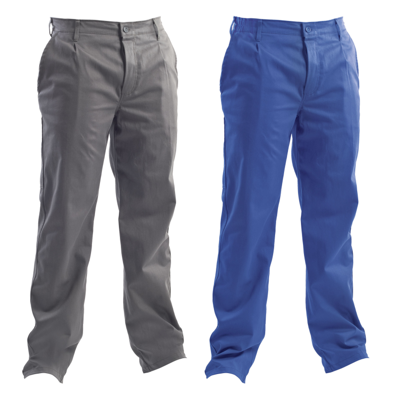 Pantaloni da lavoro in cotone massaua blu royal o grigio dpi 1a cat