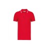 Polo cotone a maniche corte ADULTO UNISEX rosso con inserti a contrasto