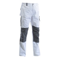 Pantaloni da lavoro cotone/poliestere bianchi linea imbianchino DPI 1a categoria