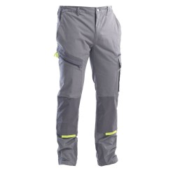 Pantaloni da lavoro elasticizzati multitasca in cotone grigio blu DPI 1a categoria